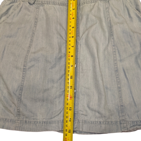 3/$25 Jack by BB Dakota Light Blue Cotton/Tencel Chambray Buttoned Skirt US 4 - Picture 5 of 7
